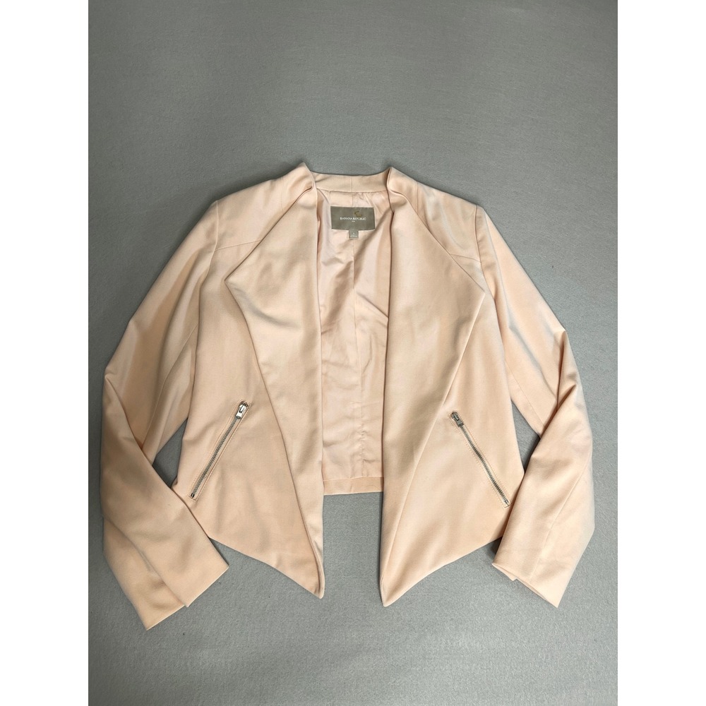 Banana Republic Moto Light Pink Draped Open Front Blazer Jacket